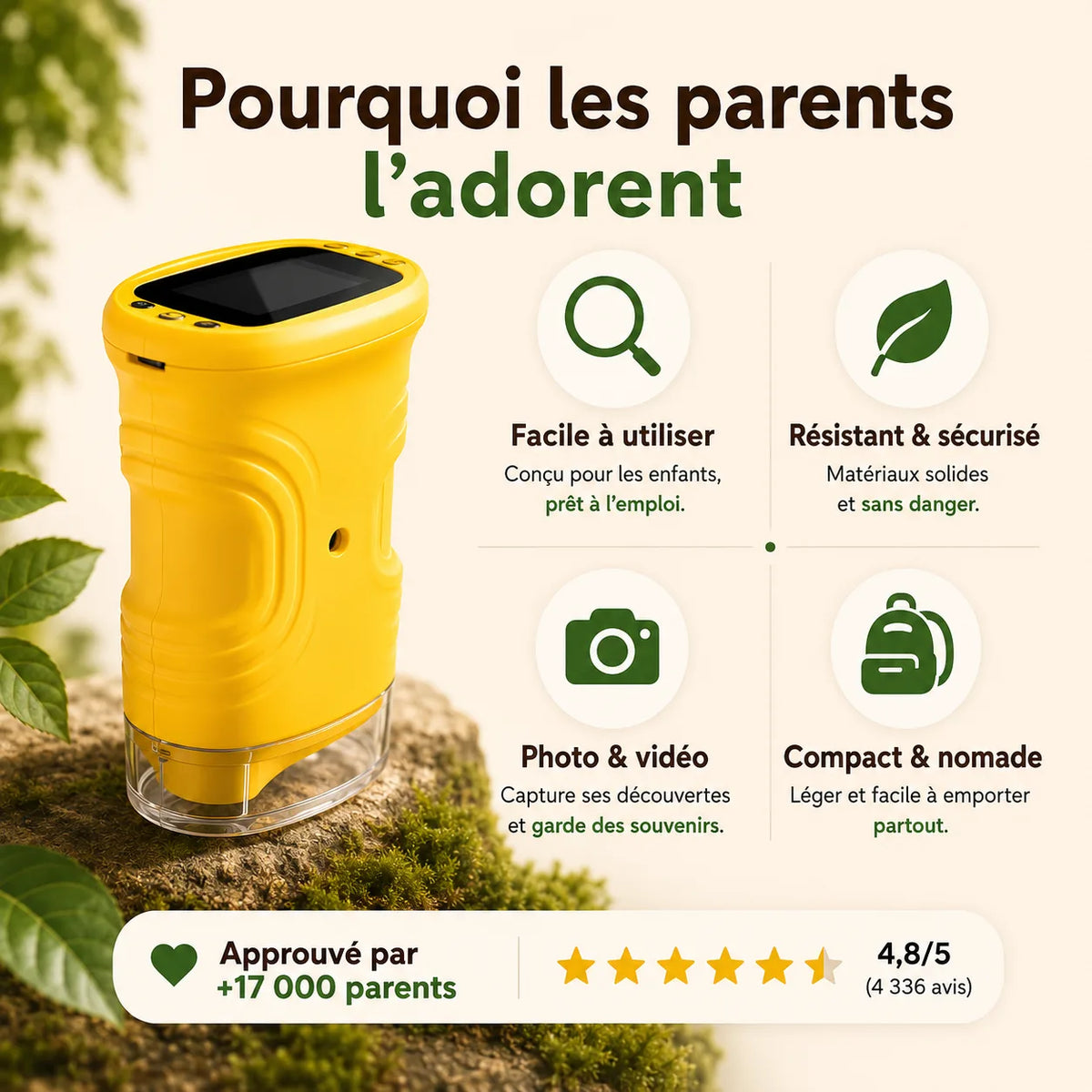Microscope Enfant 1000x avec Écran