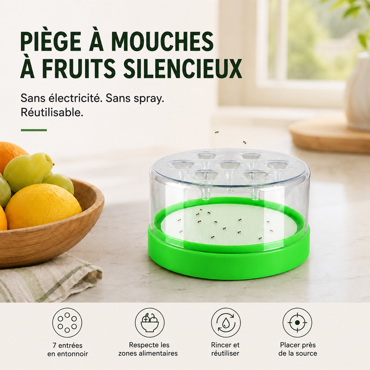 Piège à Moucherons Lavable & Réutilisable
