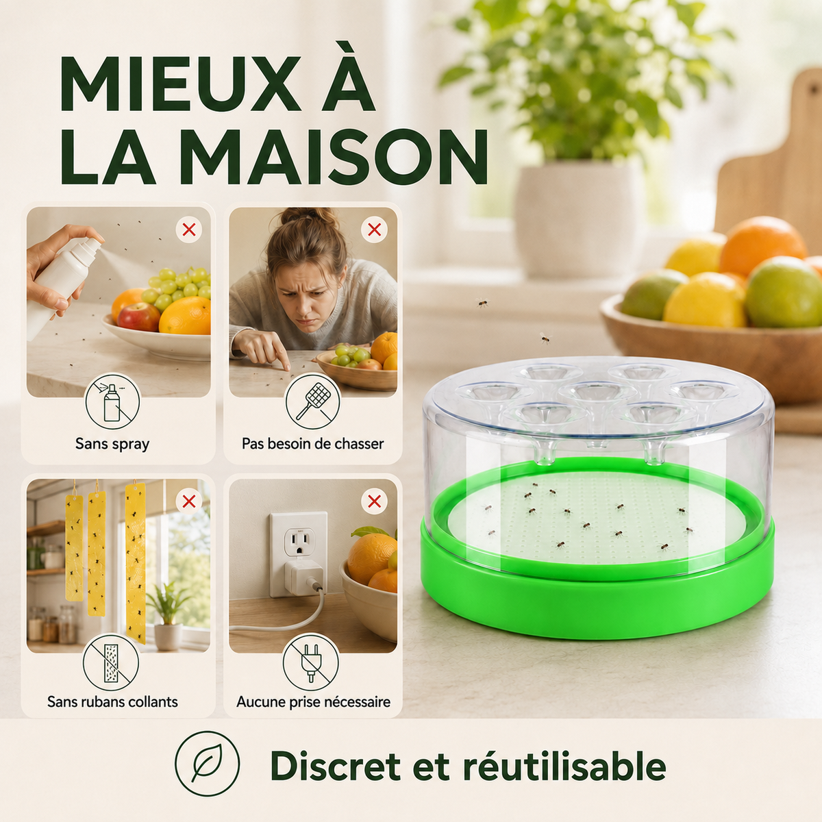 Piège à Moucherons Lavable & Réutilisable