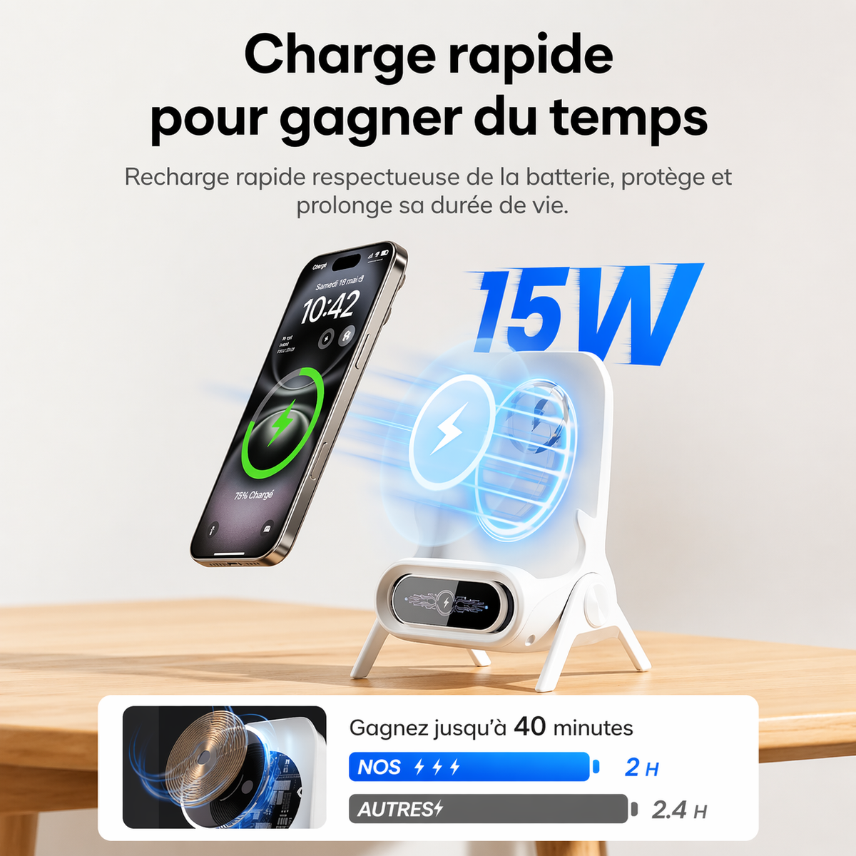 Support de Charge Sans Fil 3-en-1