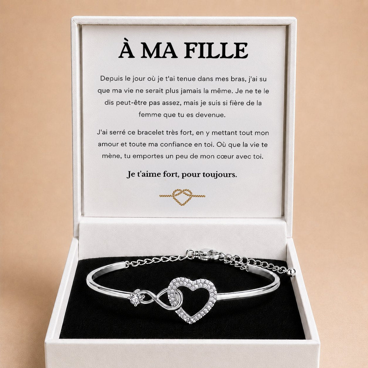 Bracelet Cœur Infini – Lien Mère-Fille