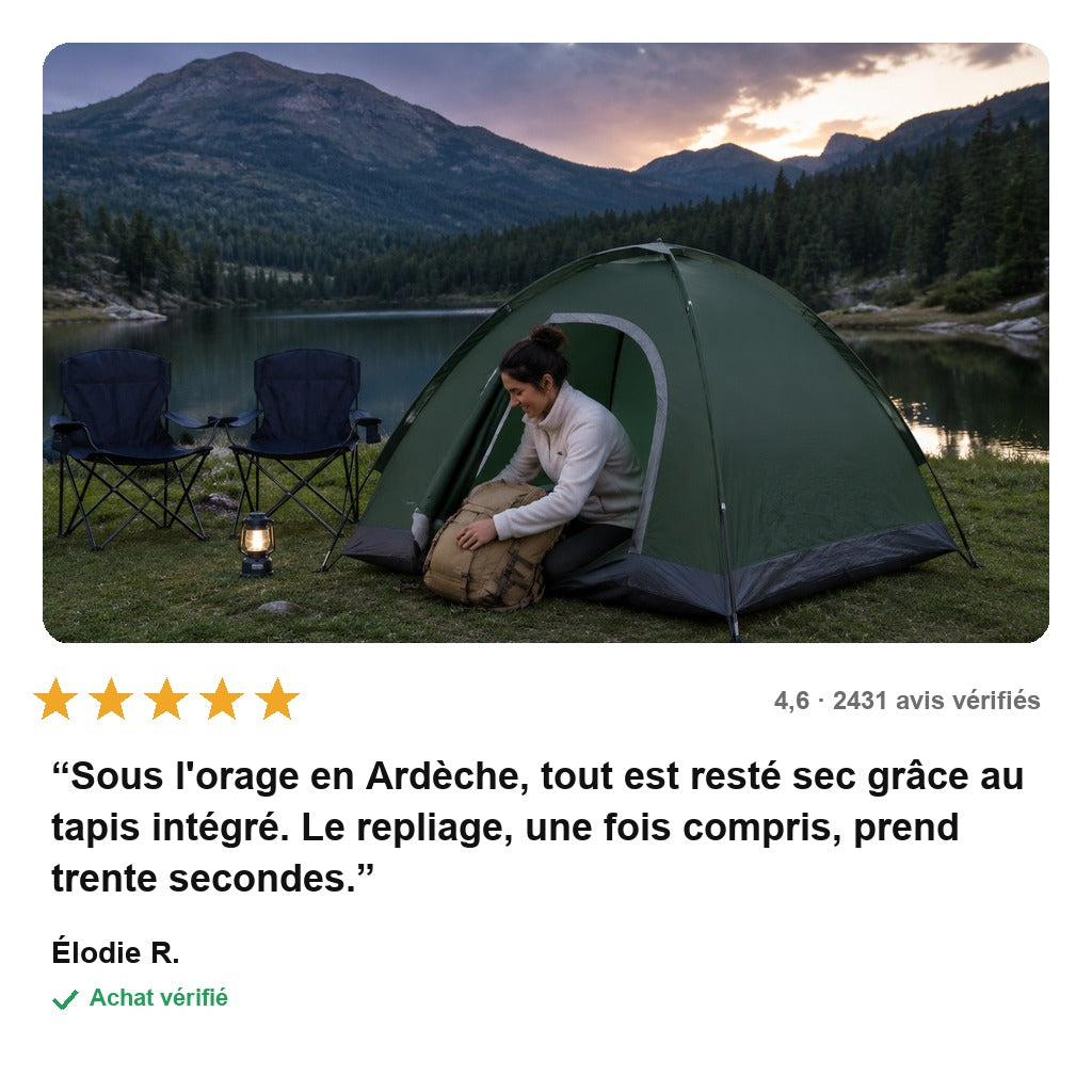 Tente de Camping Pop-Up 3 Secondes