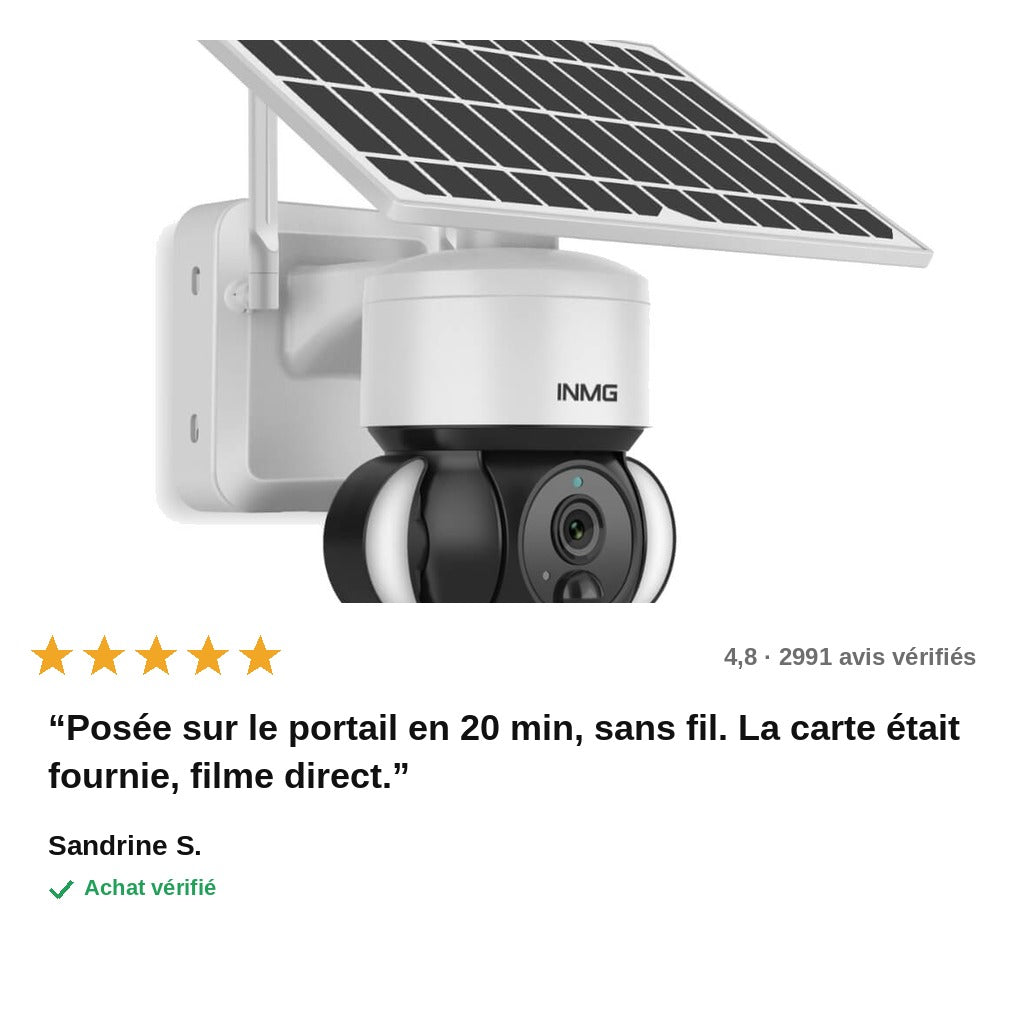 Caméra de surveillance solaire sans fil WiFi extérieure