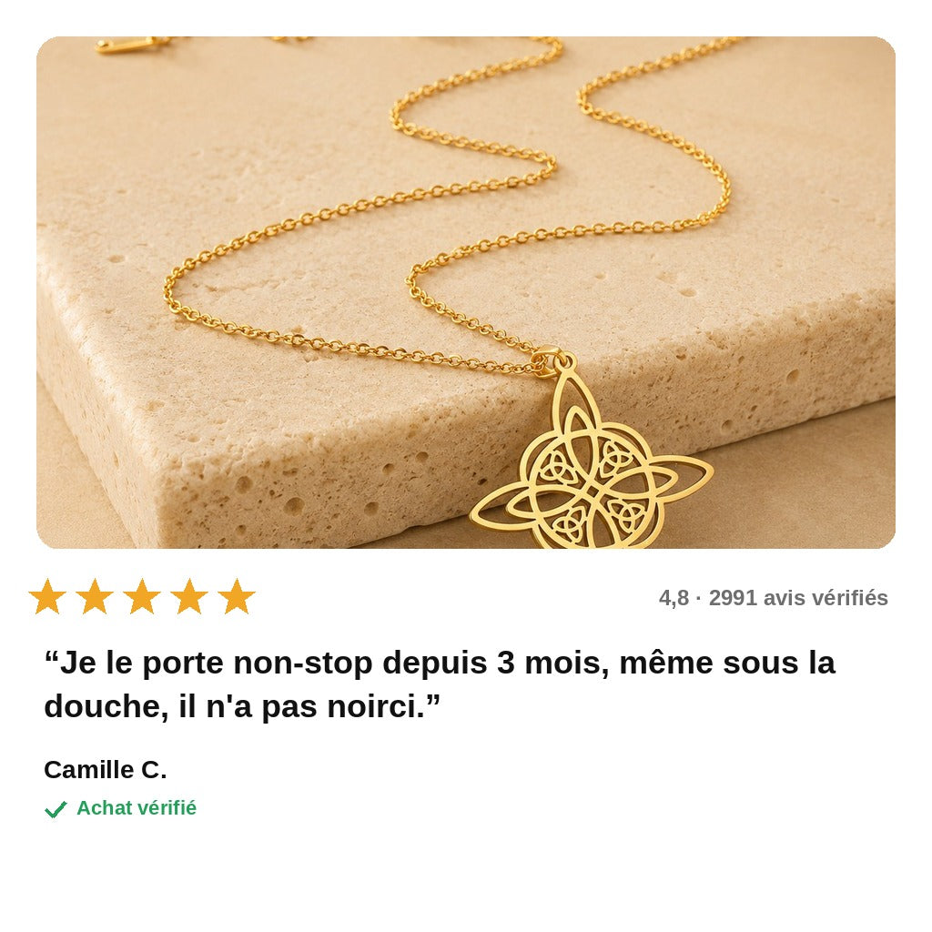 Pendentif Nœud de Sorcière – Protection en Acier Inoxydable