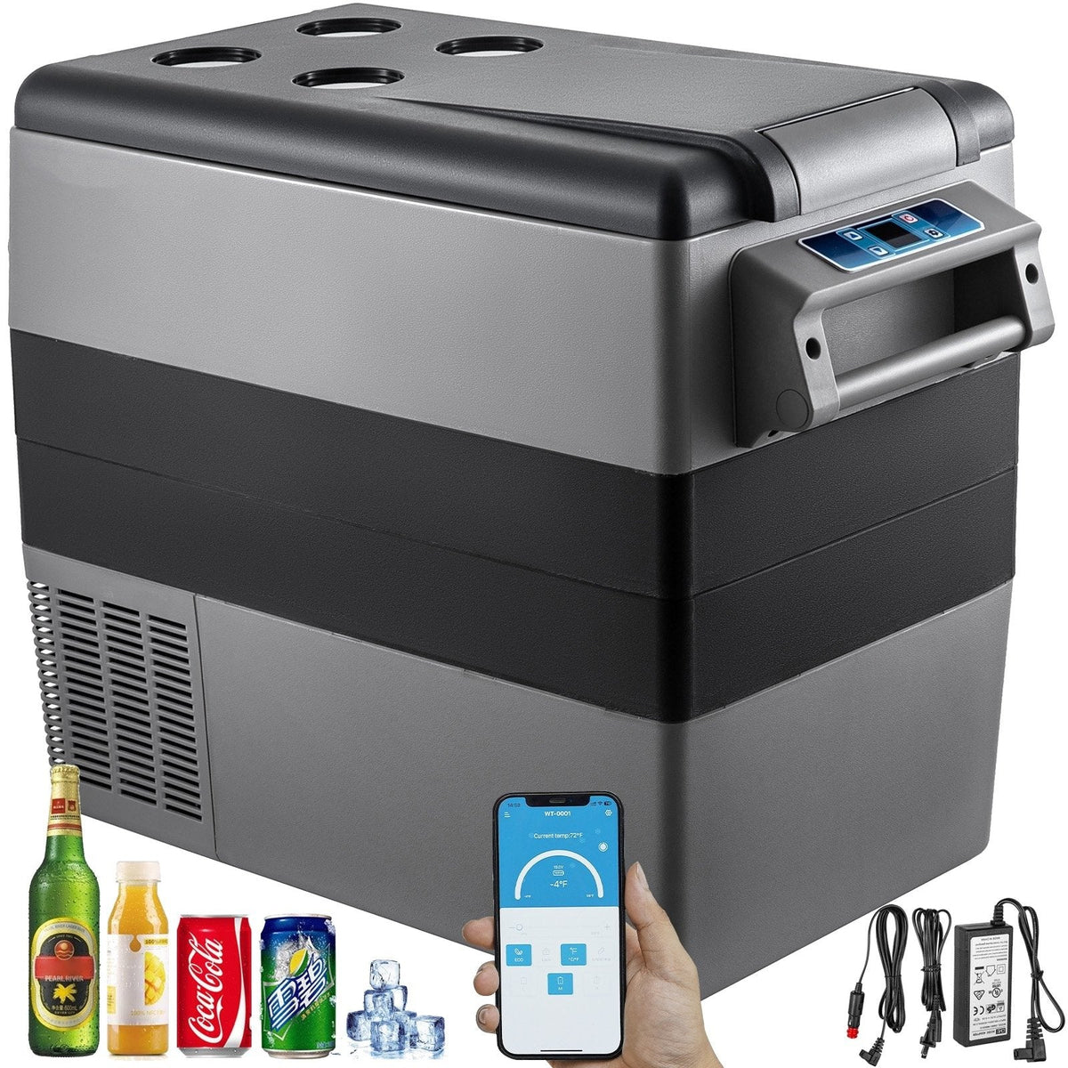 Glacière Électrique de Voiture 40L – Réfrigérateur Compresseur 12V/24V, -20°C à 20°C