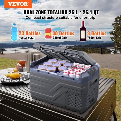 Glacière Électrique de Voiture 40L – Réfrigérateur Compresseur 12V/24V, -20°C à 20°C