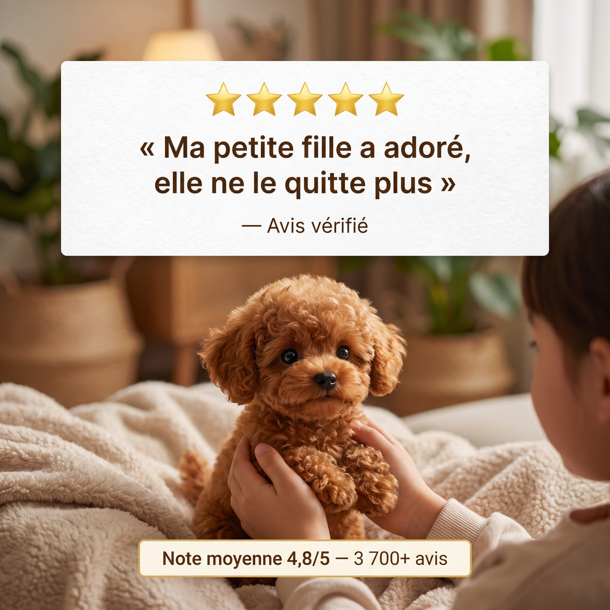Chiot Robot Réaliste — Il marche, aboie et fait des câlins