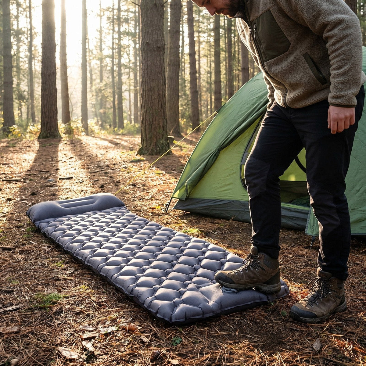 Matelas de Camping Autogonflant à Pompe Intégrée