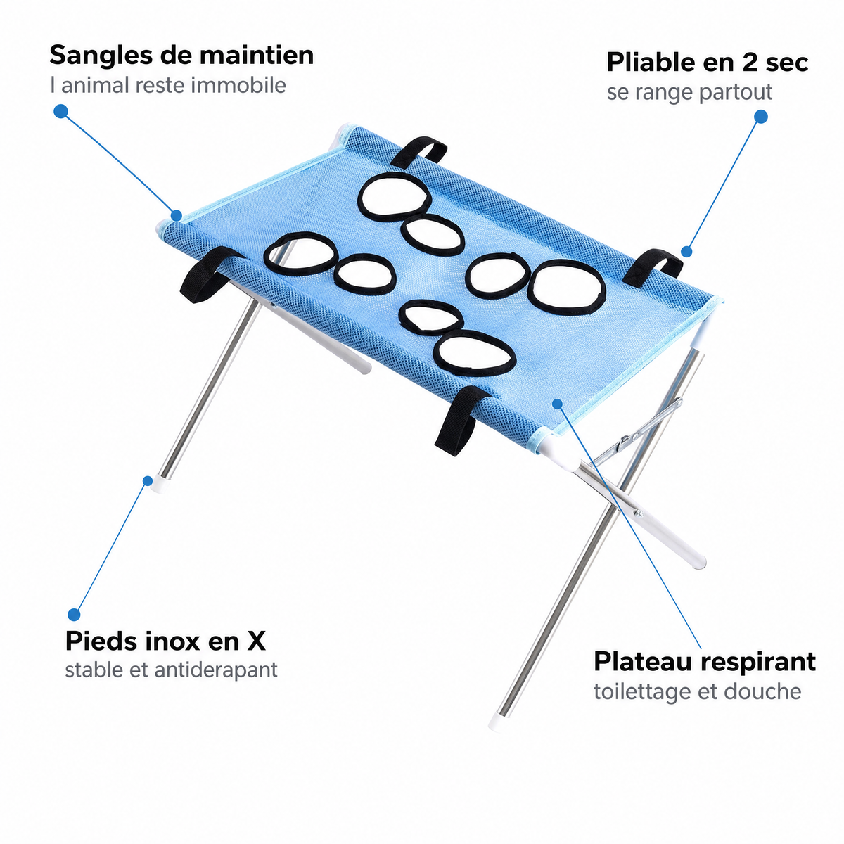 Table de Toilettage Pliable 2-en-1 pour Animaux