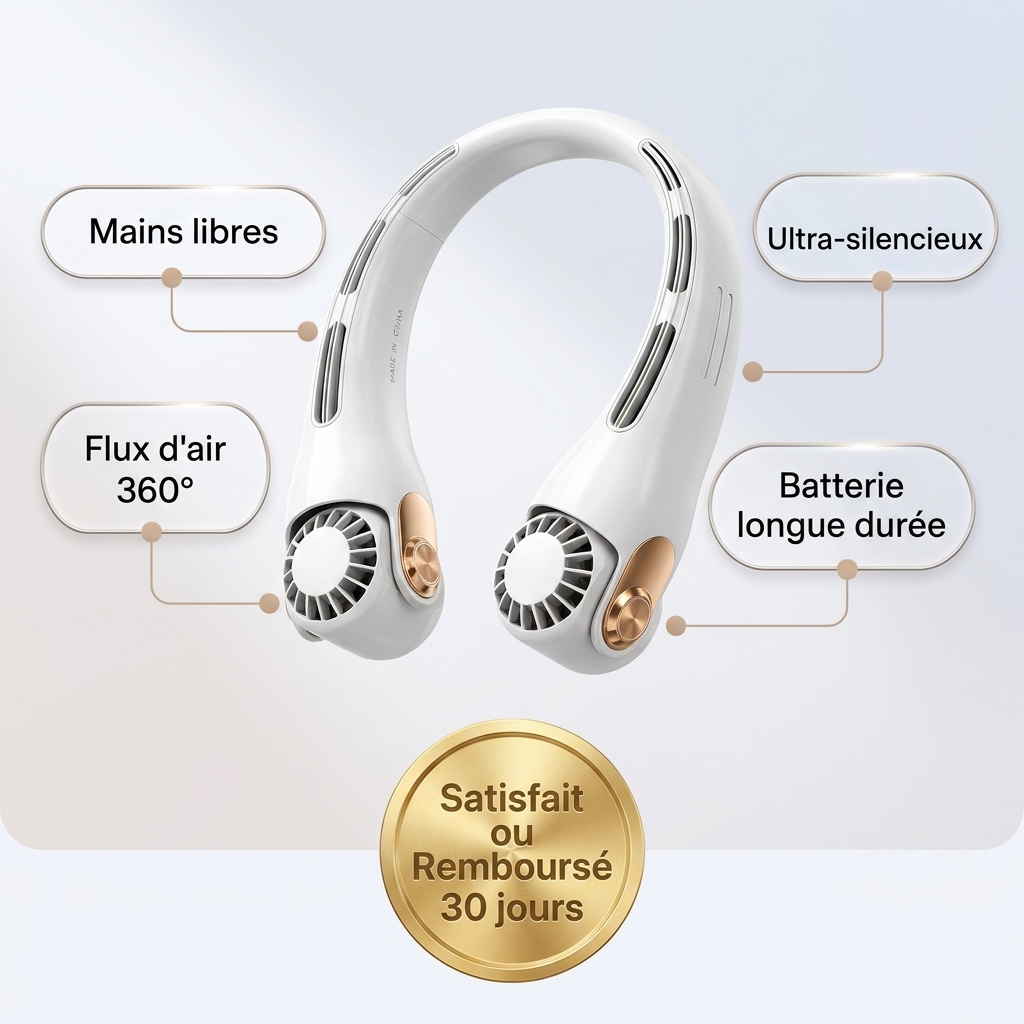 Ventilateur de Cou Mains Libres 360°