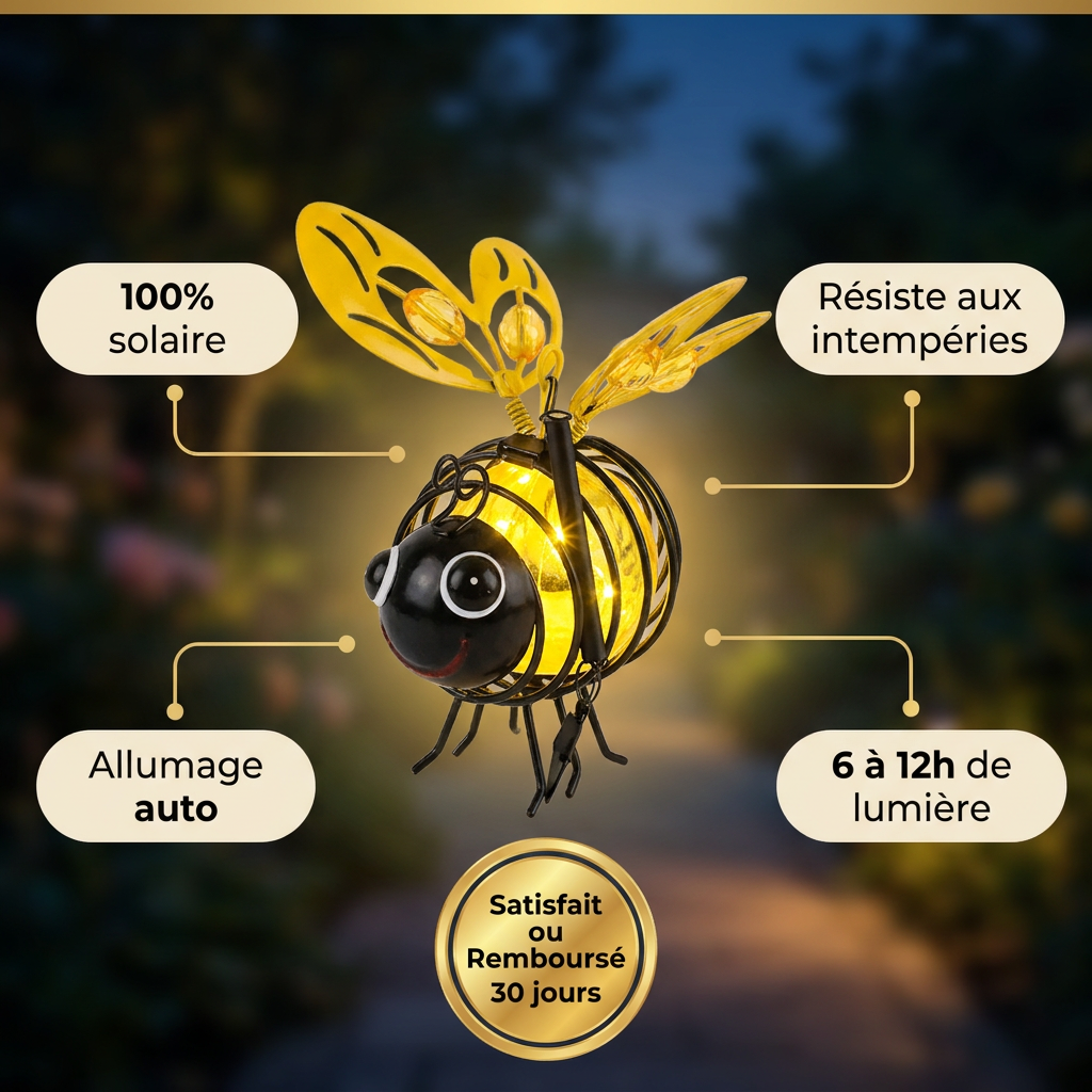Lanterne Abeille Solaire Suspendue