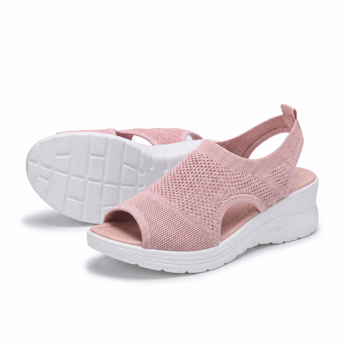 Sandales Compensées en Tricot Respirant
