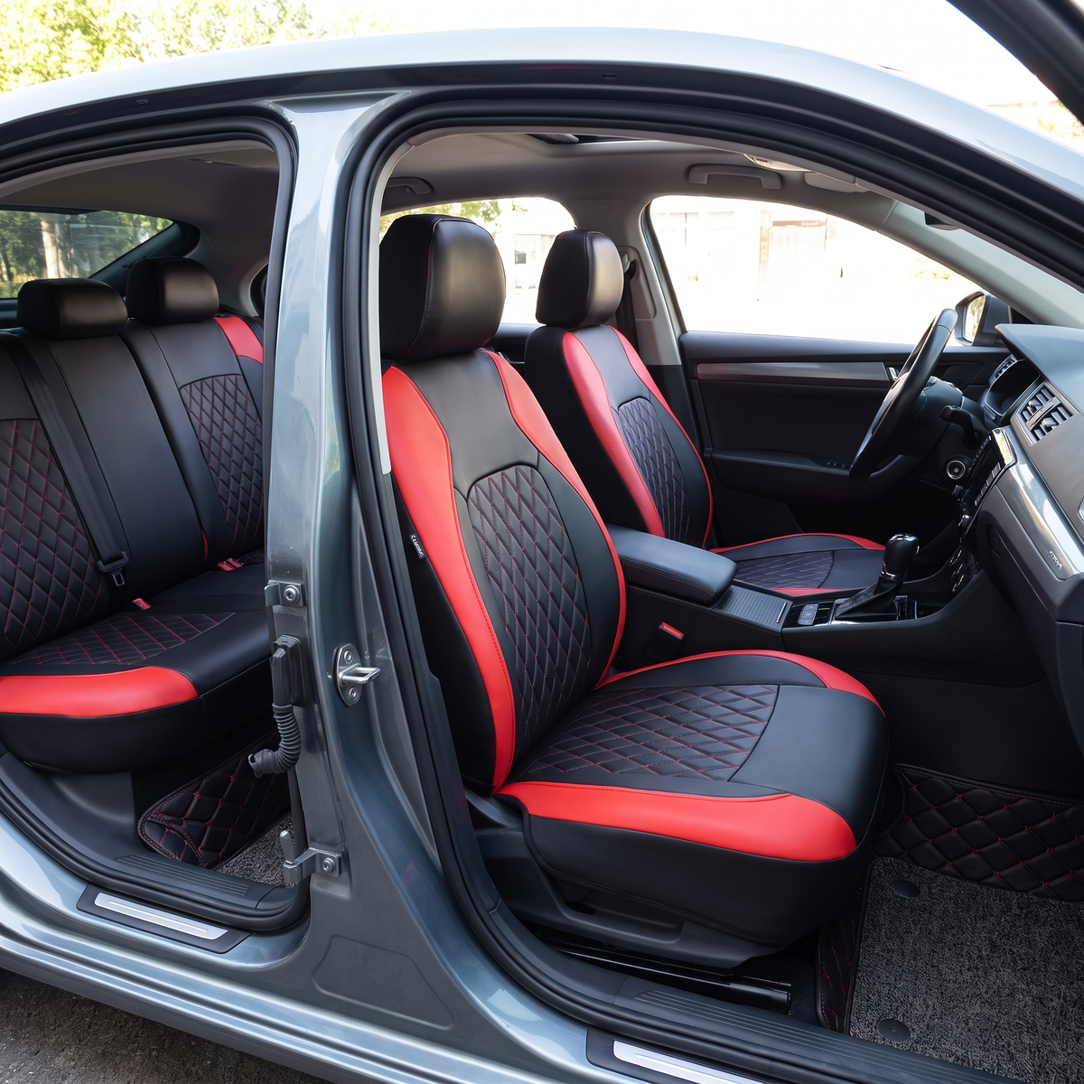 Ensemble 9 Housses de Siège Auto en Cuir