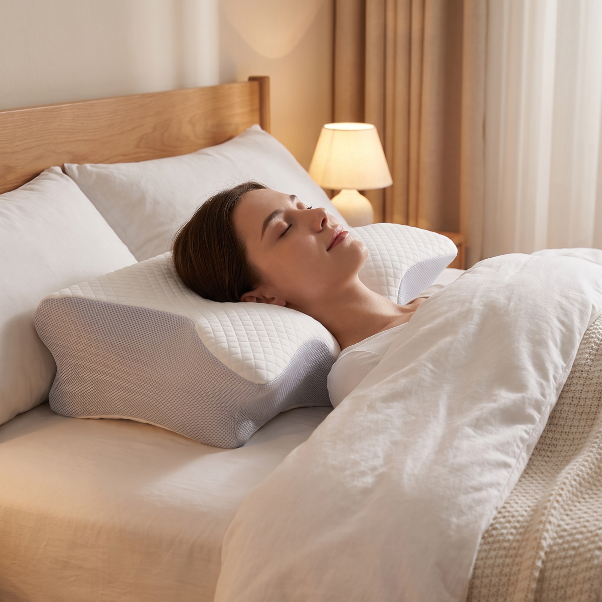 Oreiller Ergonomique — Mémoire de Forme Cervical