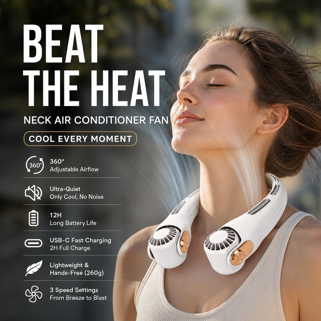 Ventilateur de Cou Mains Libres 360°