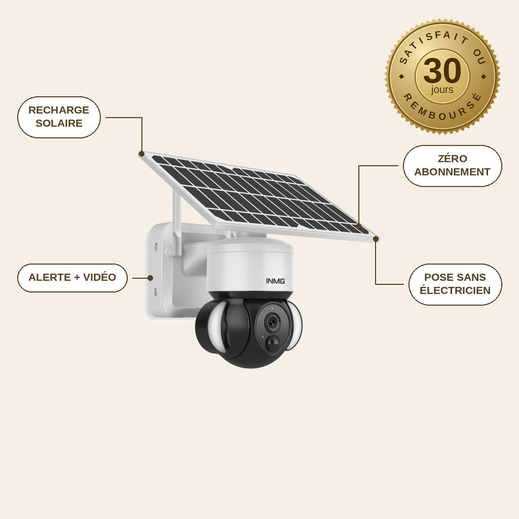 Caméra de surveillance solaire sans fil WiFi extérieure