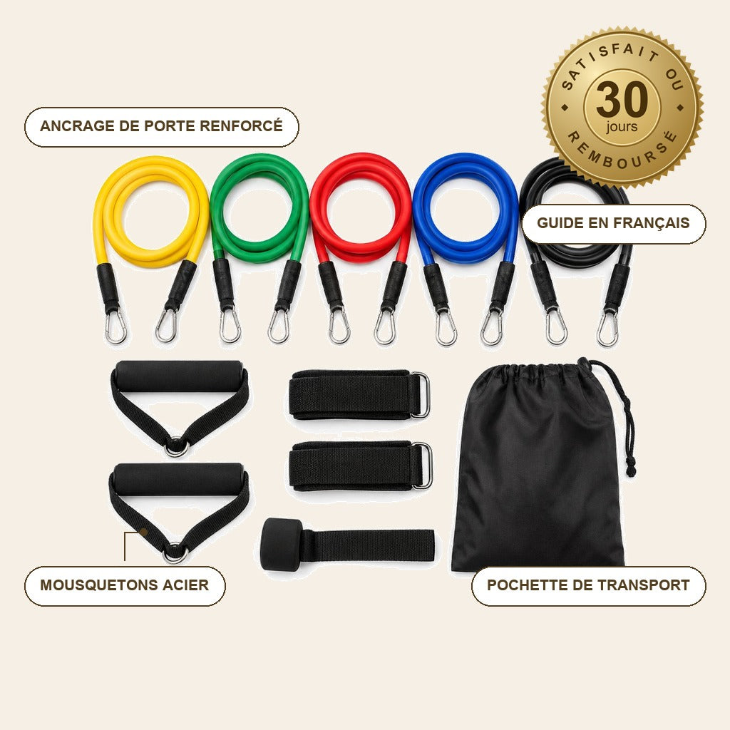 Kit d'Élastiques de Musculation 5 à 68 kg
