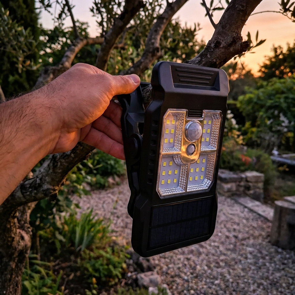 Lampe Solaire à Pince + Détecteur