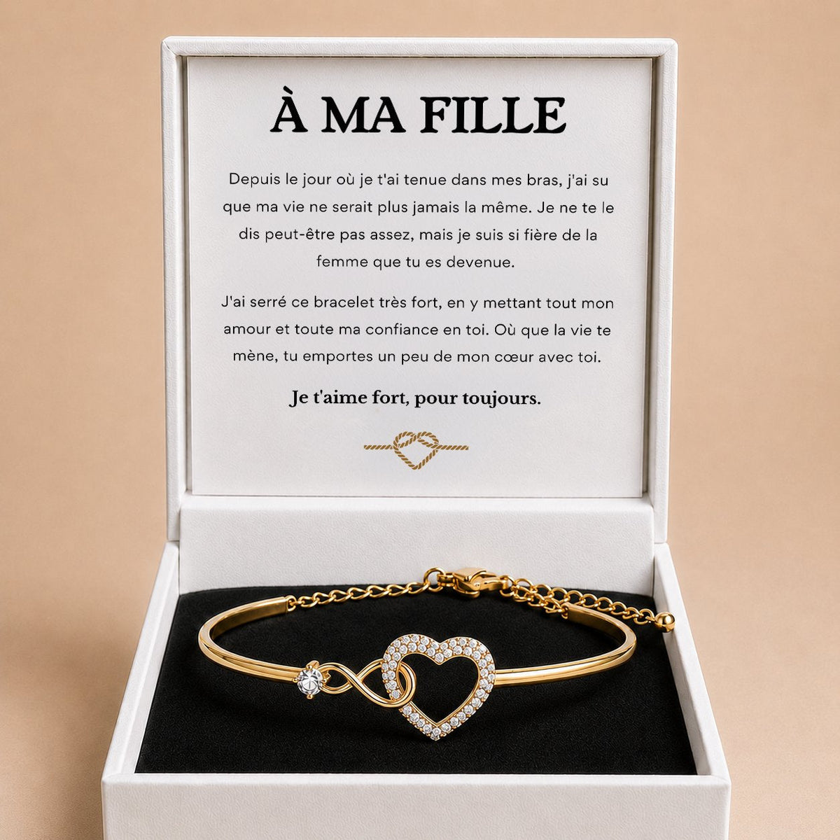 Bracelet Cœur Infini – Lien Mère-Fille
