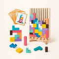 Tetris en Bois Montessori + Cartes-Défis