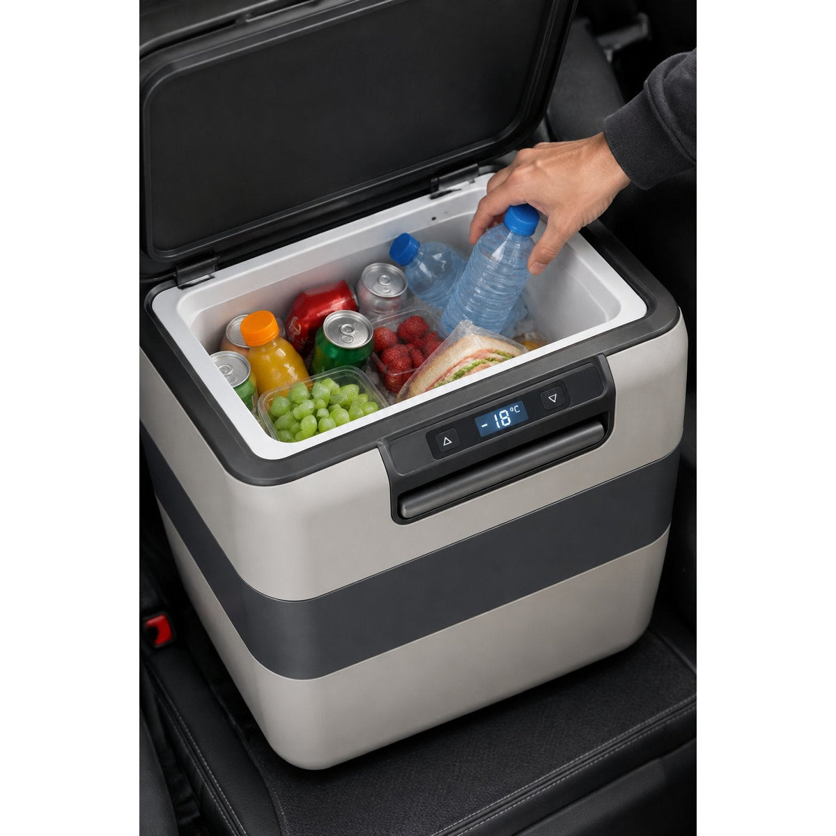 Glacière Électrique de Voiture 40L – Réfrigérateur Compresseur 12V/24V, -20°C à 20°C