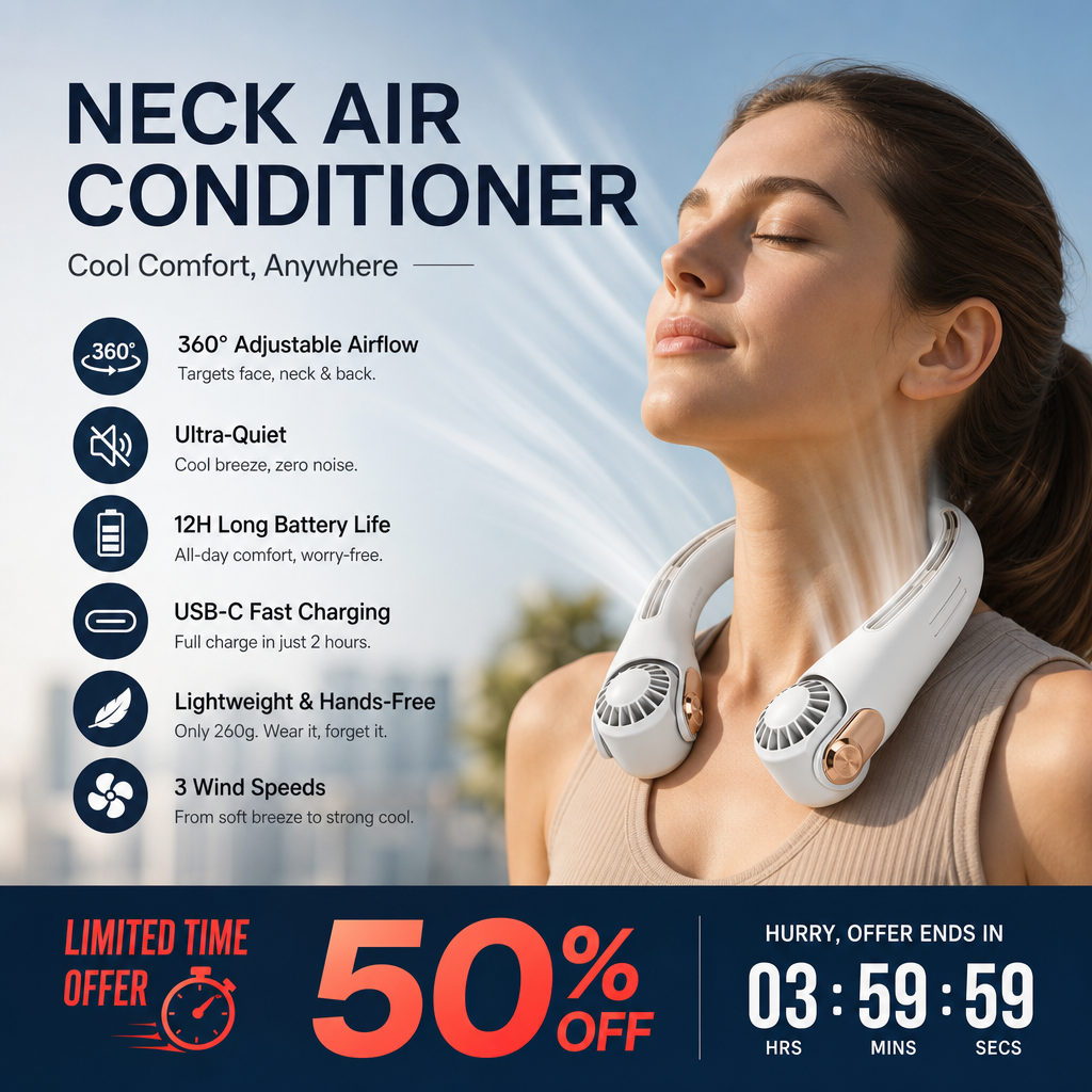 Ventilateur de Cou Mains Libres 360°